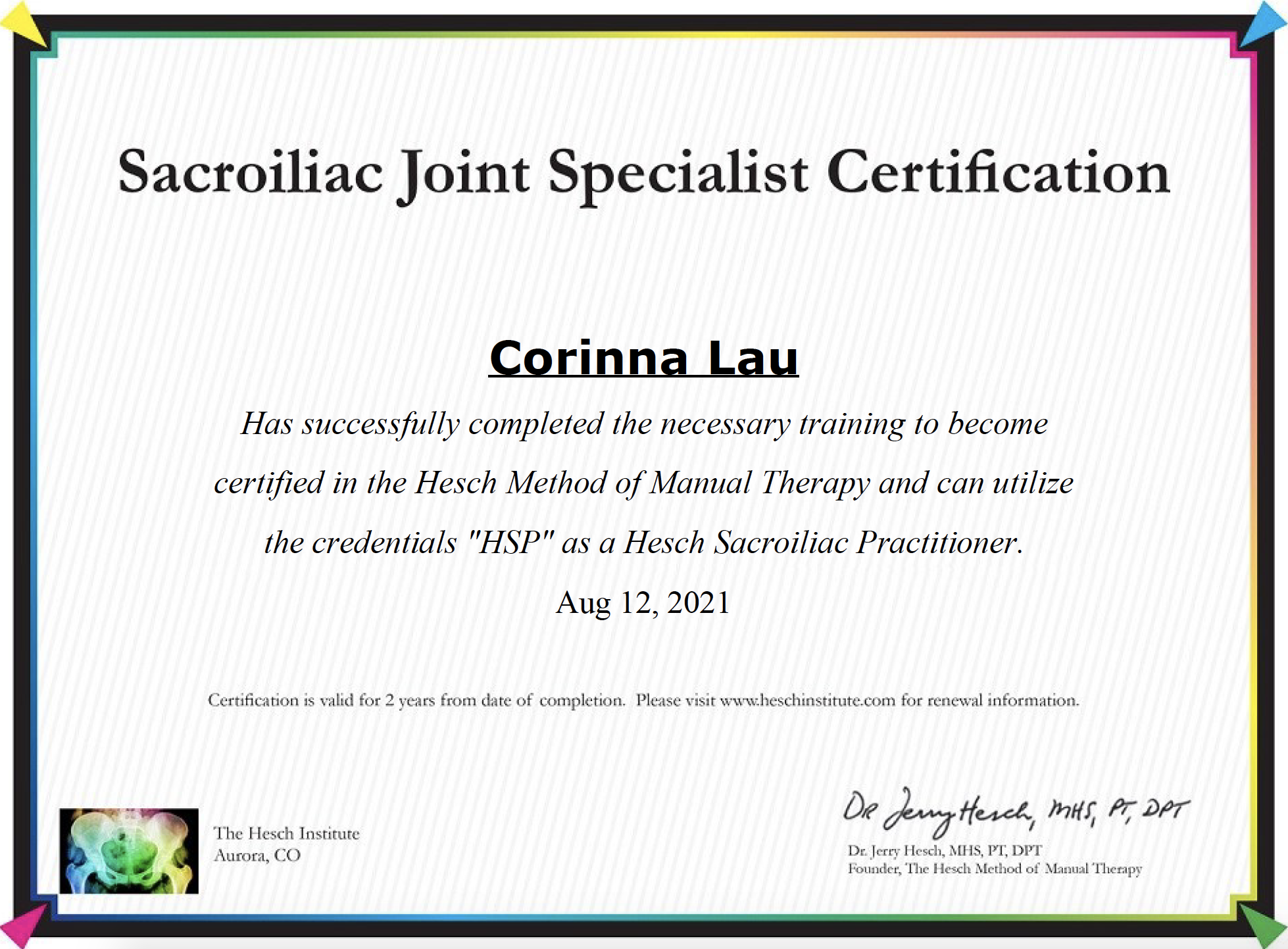 Online Sacroiliac Certification $199.00